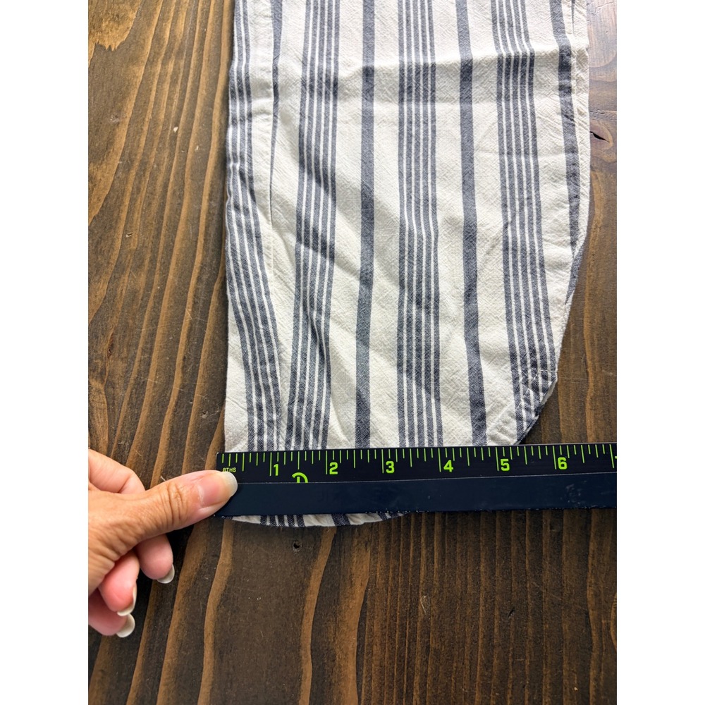 Marine Layer Allison Pants Women M Crop Cream Navy Stripe Tencel Pull On Pockets - Picture 7 of 12